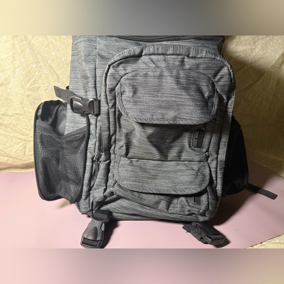 Men's Charcoal Backpack with Mesh Pocket - Picture 5 of 11